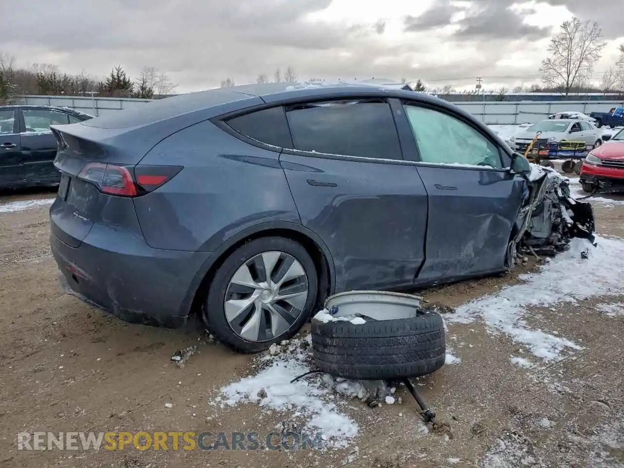 3 fotografías del automóvil dañado 7SAYGDEE1NF329344 TESLA MODEL Y 2022