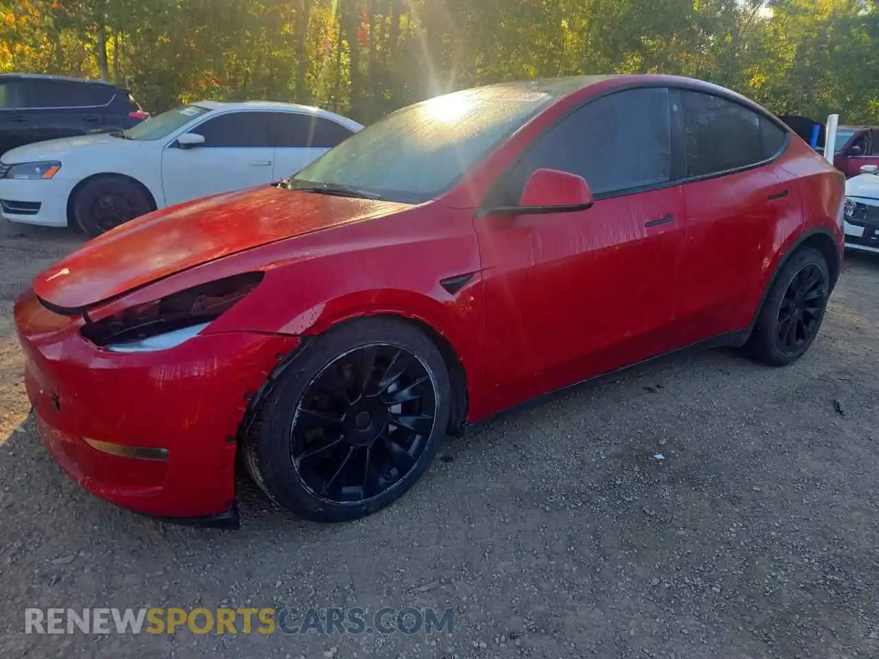 1 Photograph of a damaged car 7SAYGDEE2NF328414 TESLA MODEL Y 2022