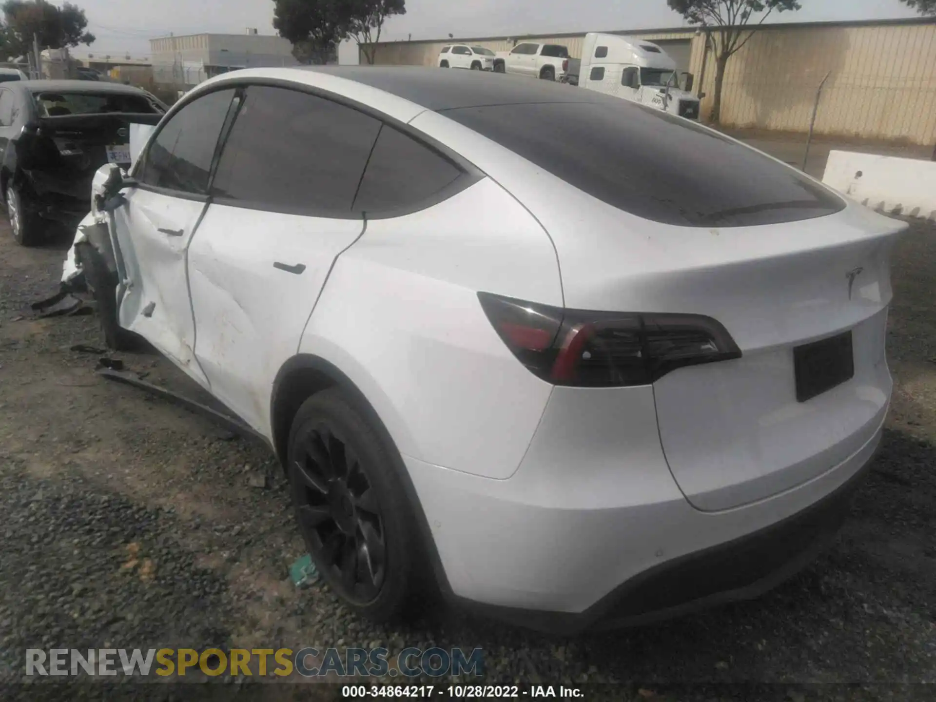 3 fotografías del automóvil dañado 7SAYGDEE2NF463554 TESLA MODEL Y 2022