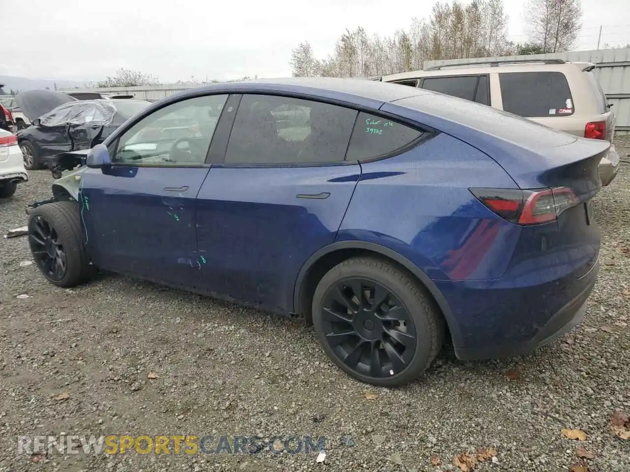 2 Photograph of a damaged car 7SAYGDEE2NF558941 TESLA MODEL Y 2022