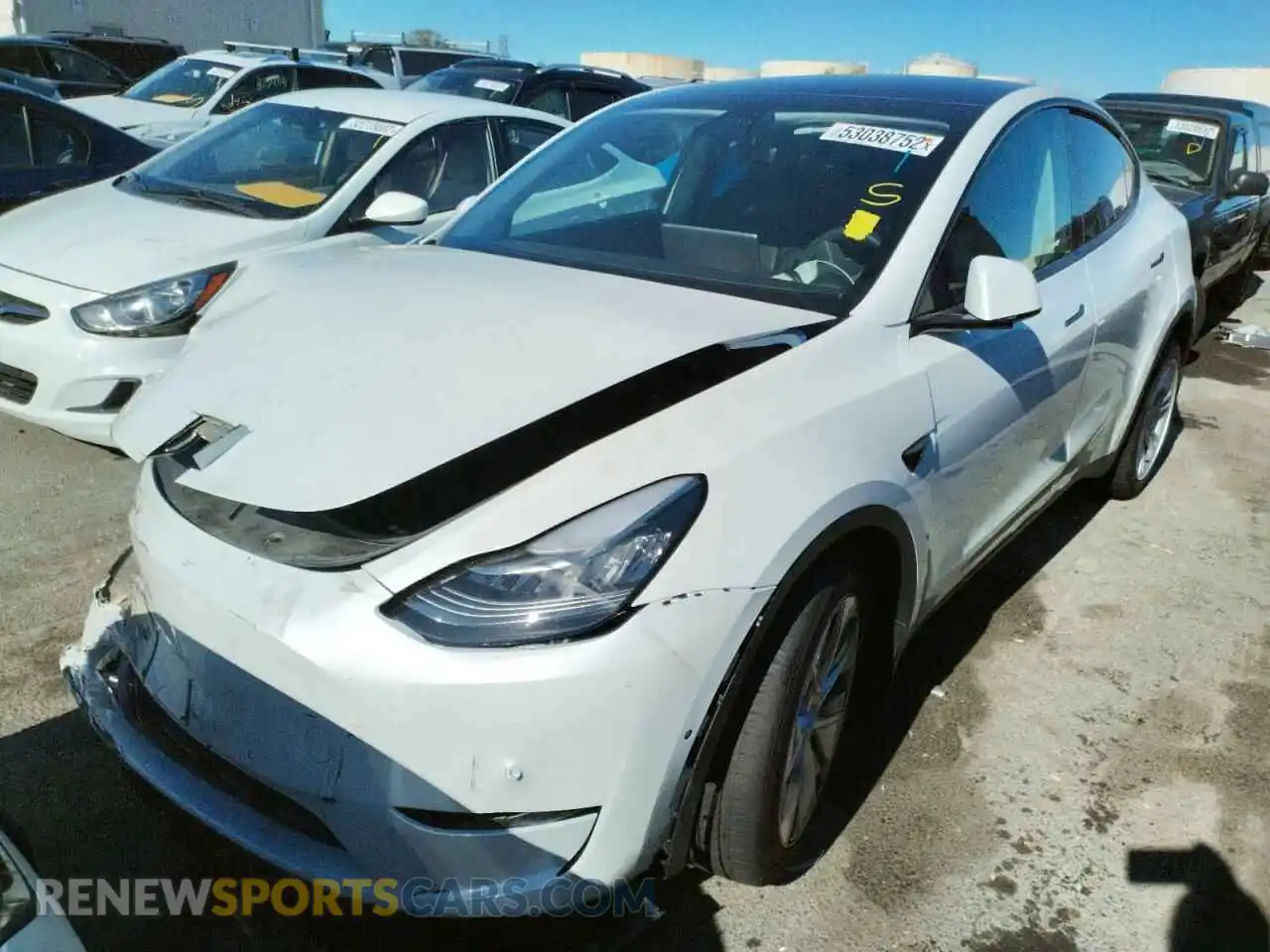 2 Photograph of a damaged car 7SAYGDEE4NF402285 TESLA MODEL Y 2022