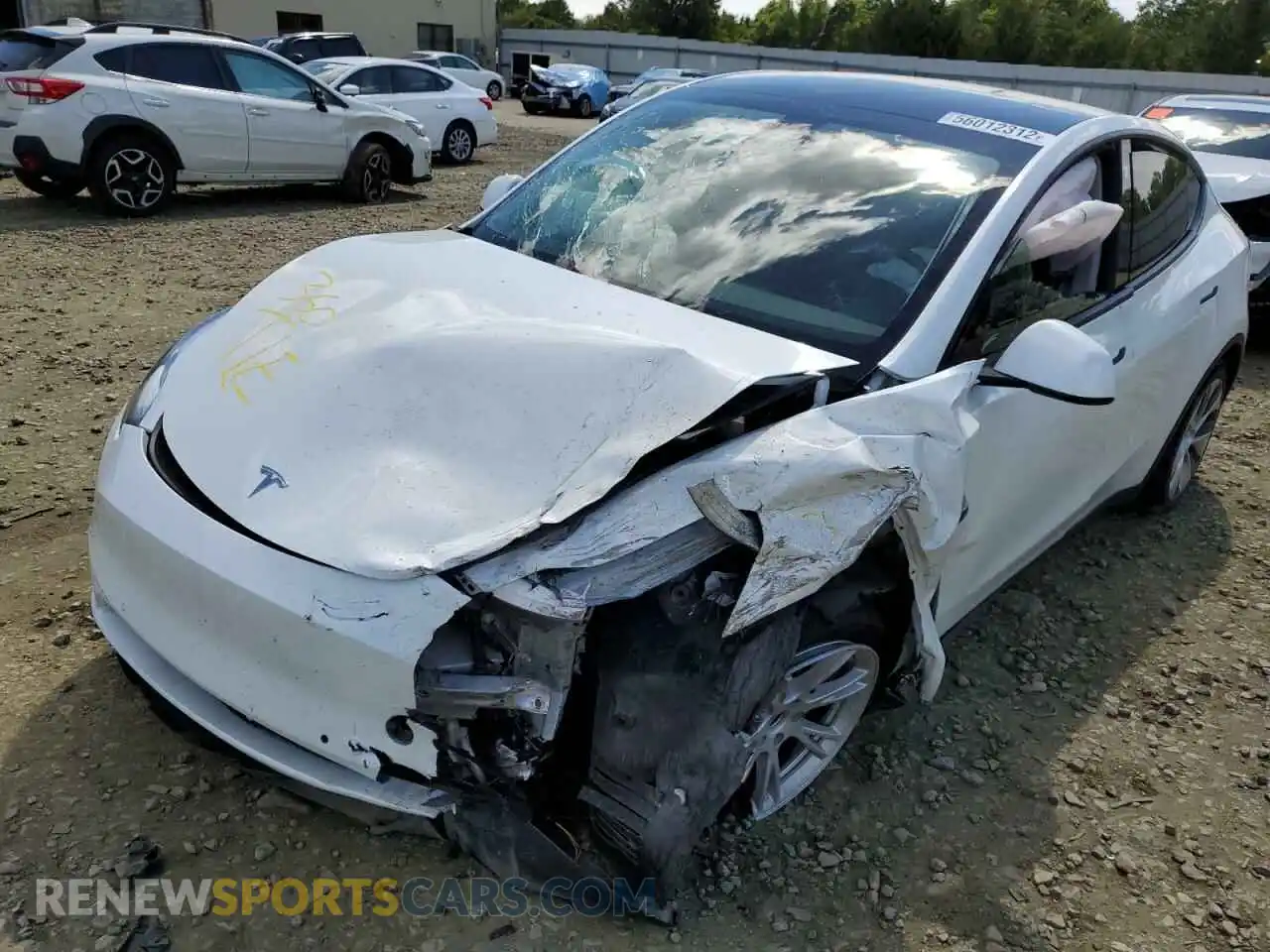 2 Photograph of a damaged car 7SAYGDEE6NF364915 TESLA MODEL Y 2022