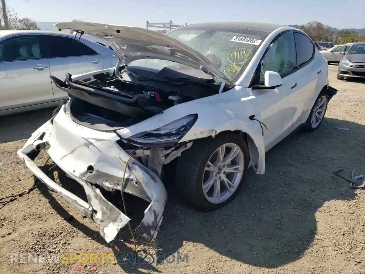 2 Photograph of a damaged car 7SAYGDEE6NF511038 TESLA MODEL Y 2022