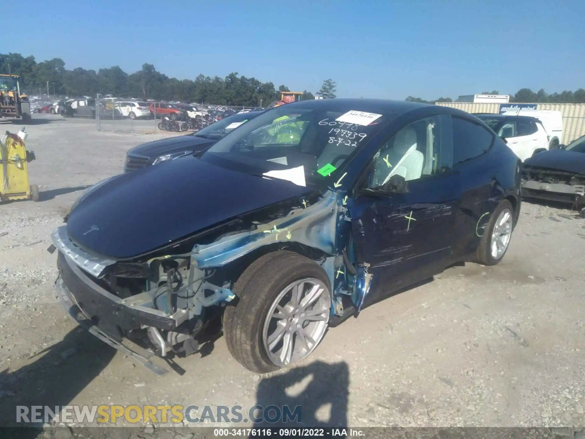 2 Photograph of a damaged car 7SAYGDEE7NF360498 TESLA MODEL Y 2022