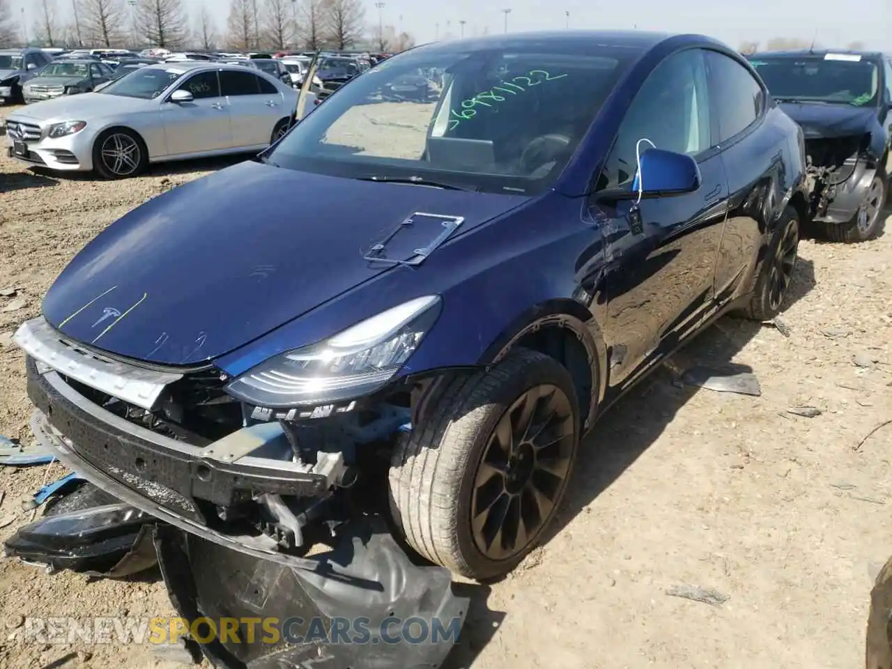 2 Photograph of a damaged car 7SAYGDEE8NF336338 TESLA MODEL Y 2022