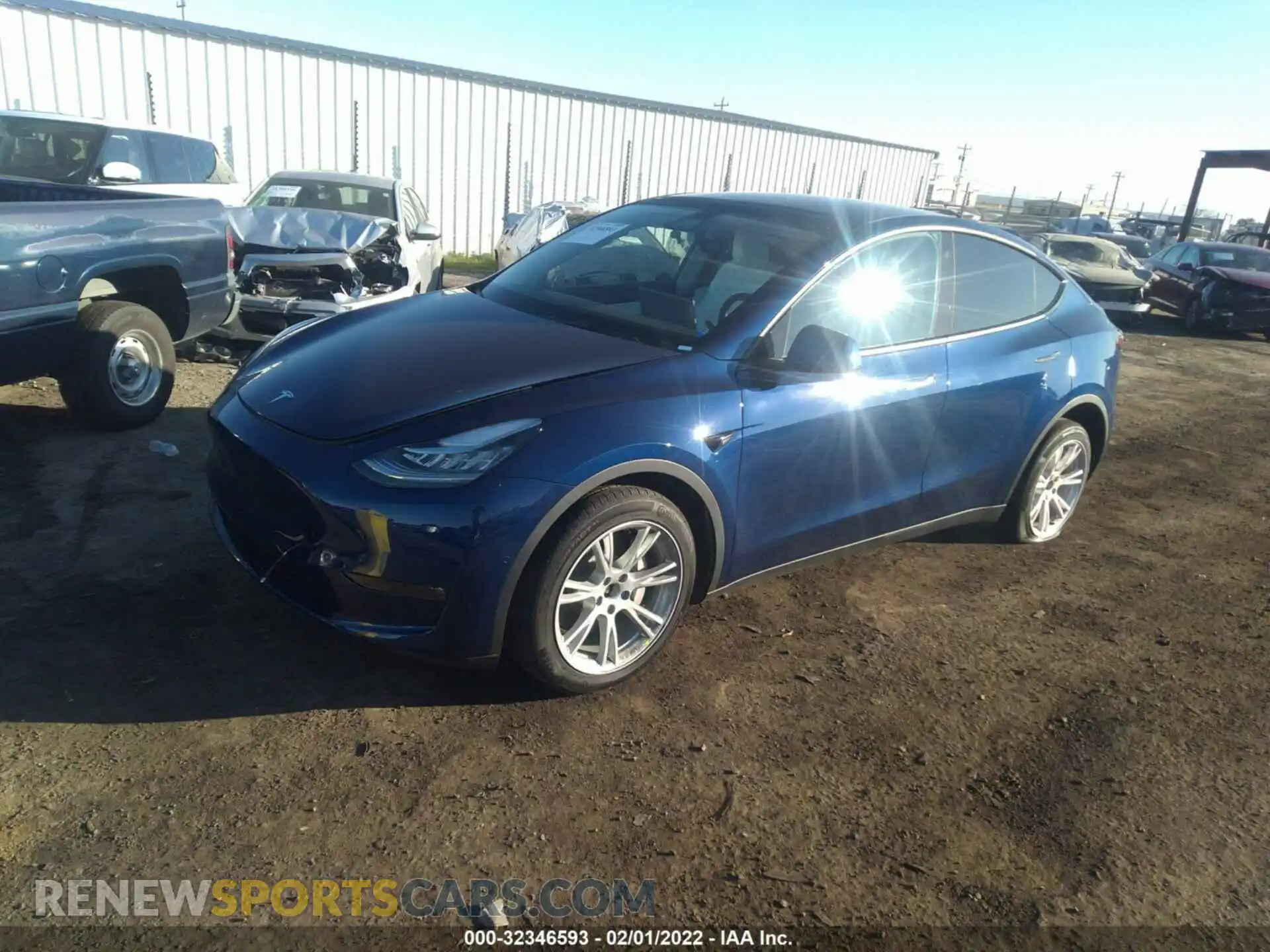 2 Photograph of a damaged car 7SAYGDEE8NF339482 TESLA MODEL Y 2022