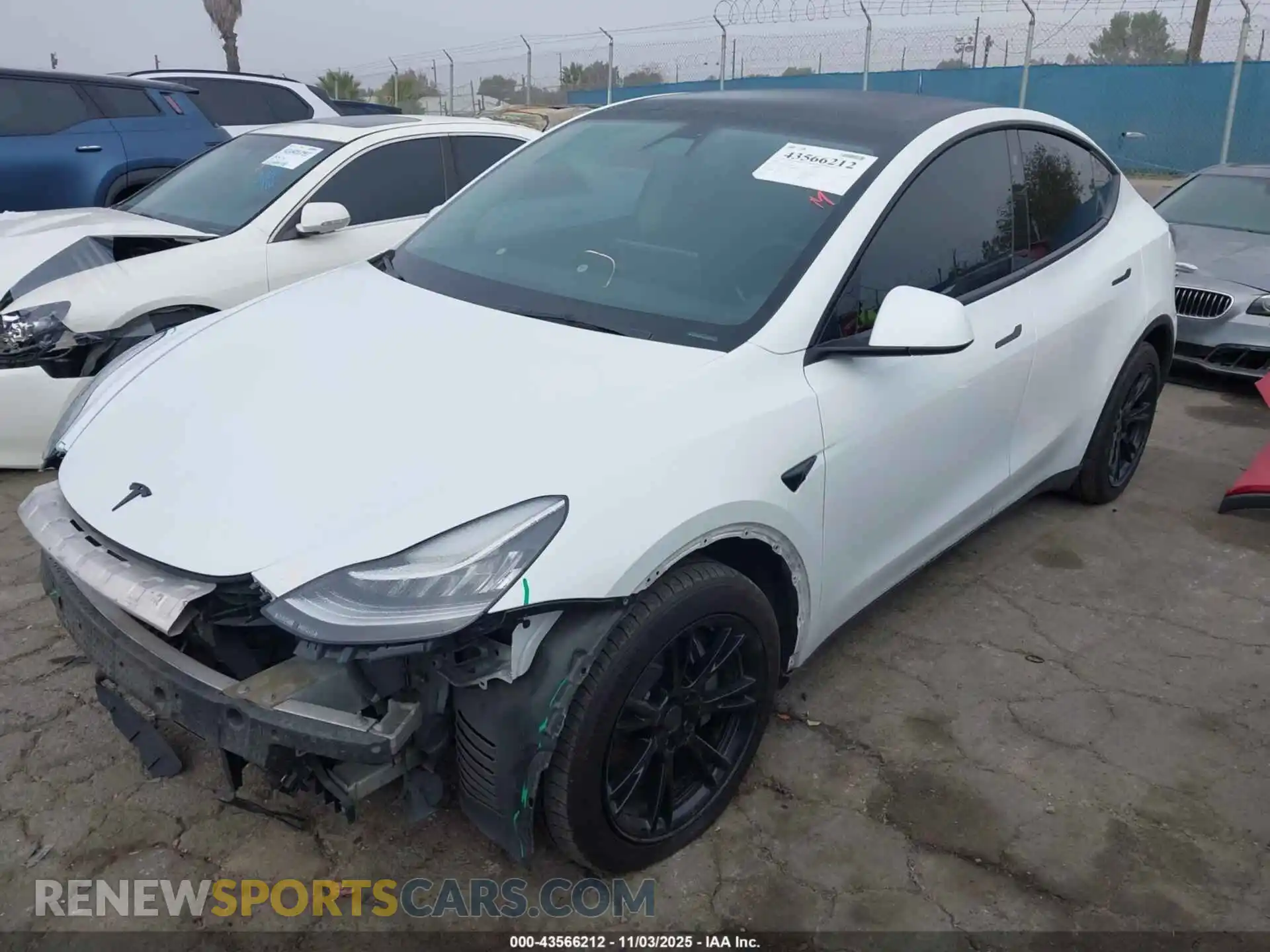 2 fotografías del automóvil dañado 7SAYGDEE8NF399861 TESLA MODEL Y 2022