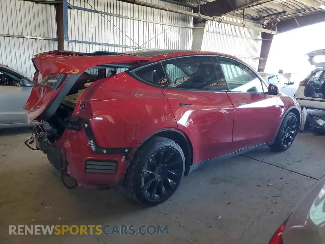 3 Photograph of a damaged car 7SAYGDEE9NF346571 TESLA MODEL Y 2022