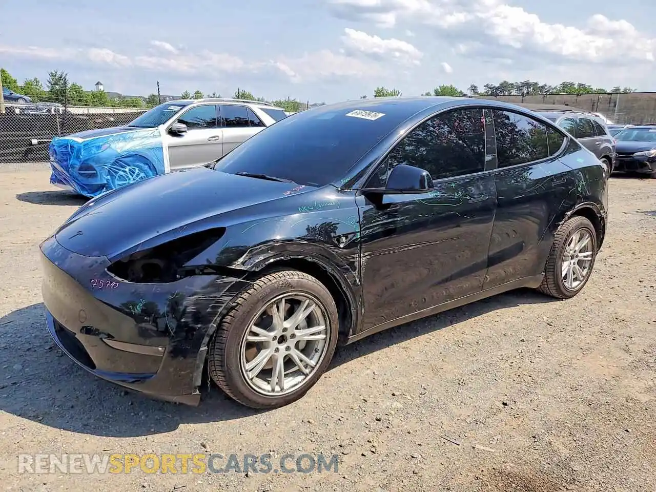 1 Photograph of a damaged car 7SAYGDEE9NF422399 TESLA MODEL Y 2022