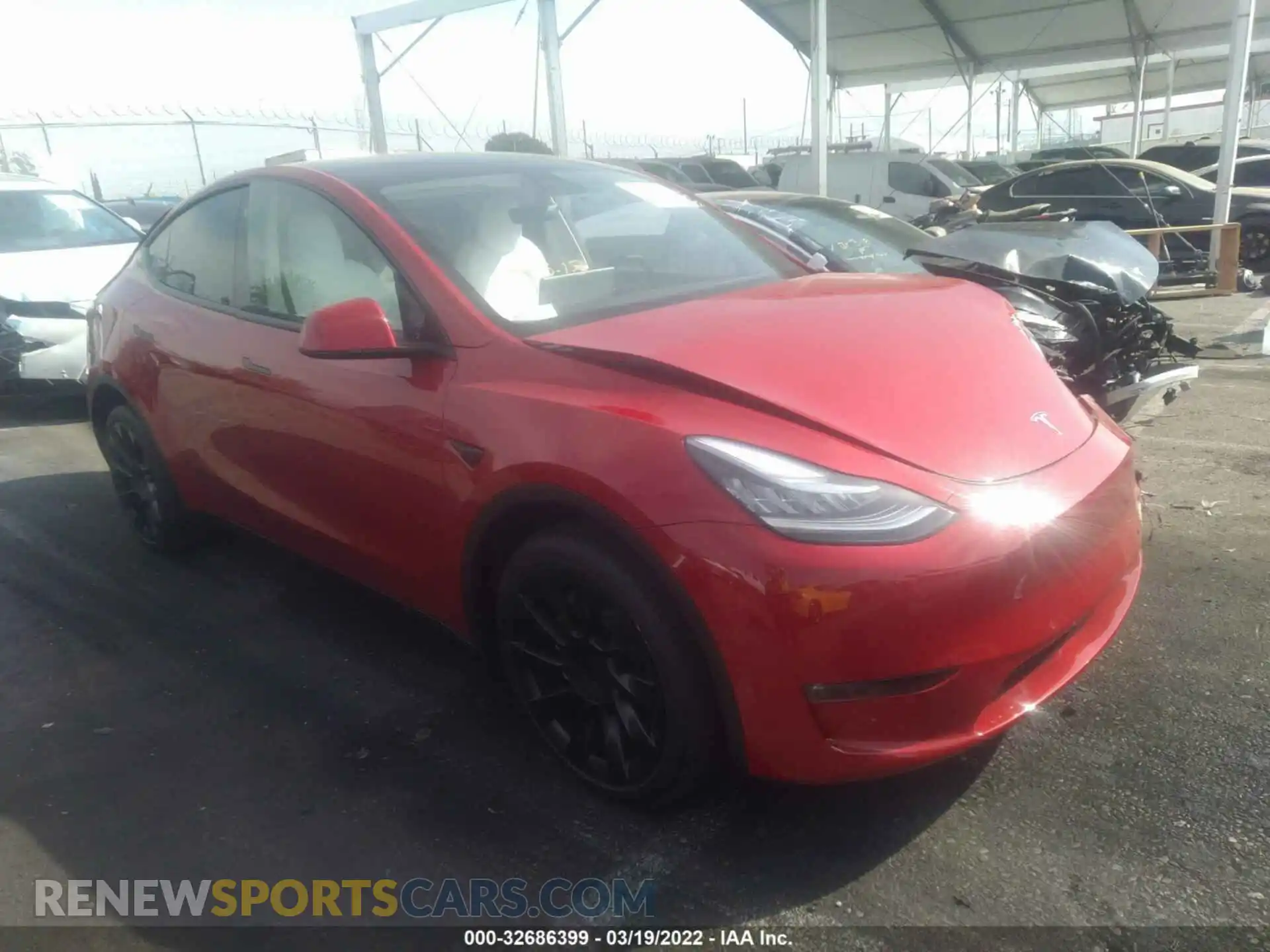 1 Photograph of a damaged car 7SAYGDEEXNF369213 TESLA MODEL Y 2022