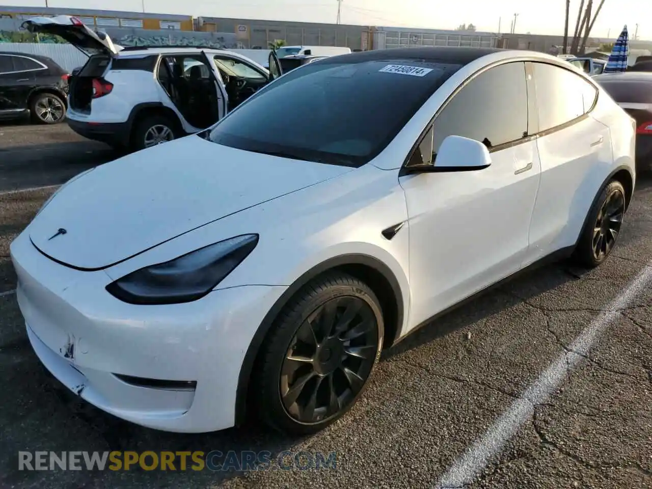 1 Photograph of a damaged car 7SAYGDEEXNF380521 TESLA MODEL Y 2022