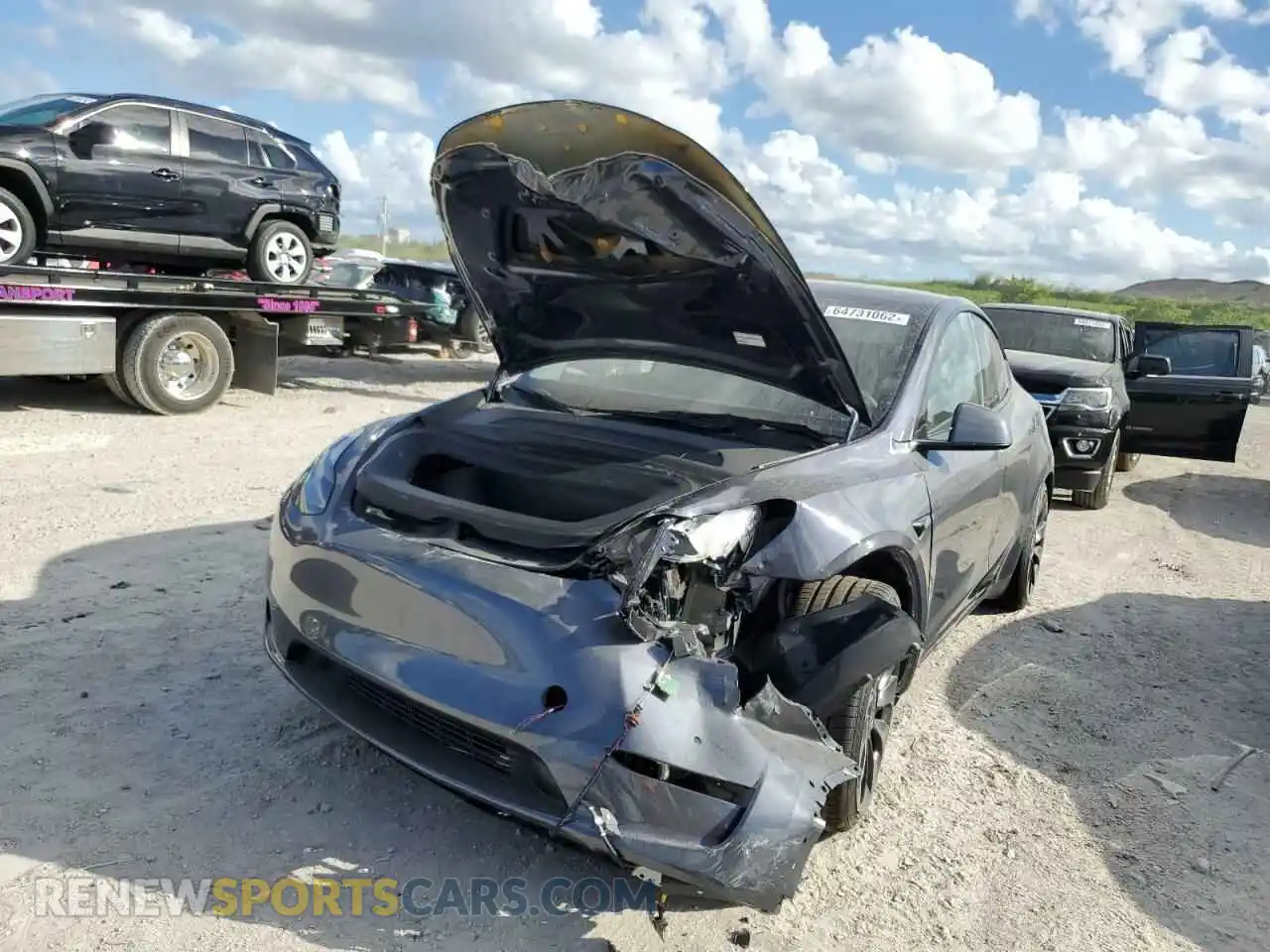 2 Фотография поврежденного автомобиля 7SAYGDEF0NF494634 TESLA MODEL Y 2022