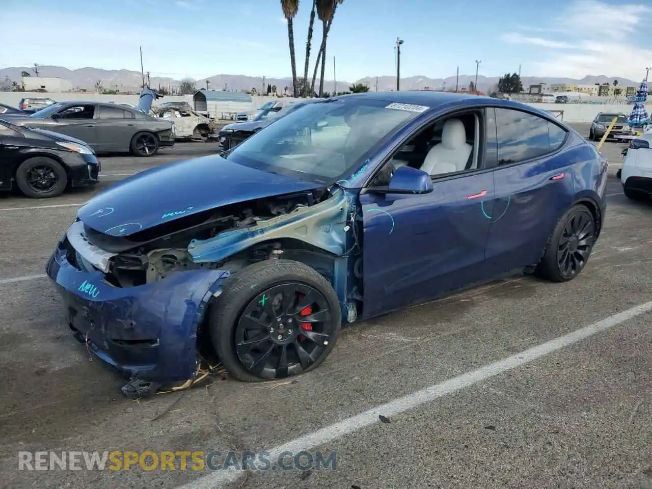 1 Photograph of a damaged car 7SAYGDEF0NF564231 TESLA MODEL Y 2022