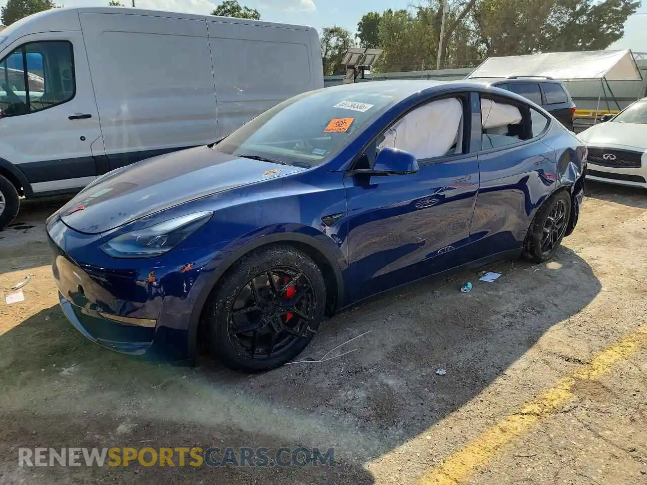 1 Photograph of a damaged car 7SAYGDEF1NF381937 TESLA MODEL Y 2022