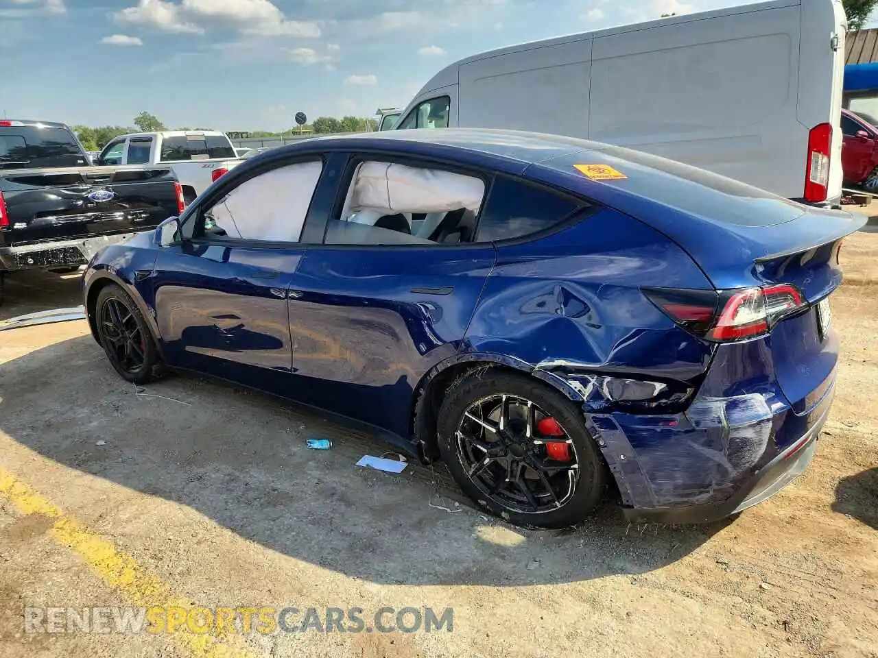 2 Photograph of a damaged car 7SAYGDEF1NF381937 TESLA MODEL Y 2022