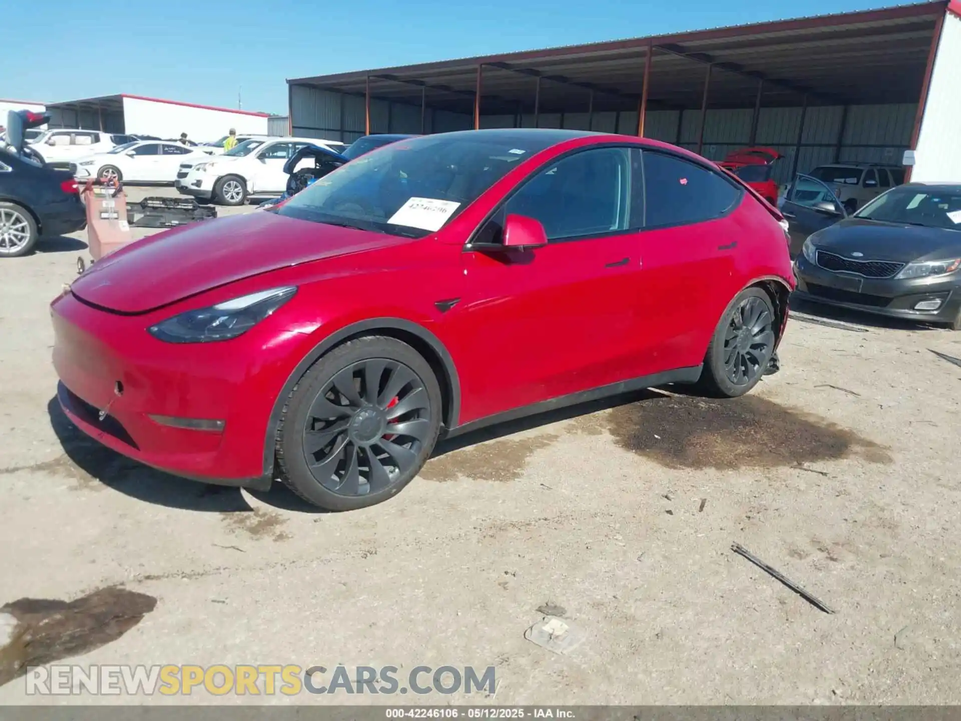 2 Photograph of a damaged car 7SAYGDEF2NF323352 TESLA MODEL Y 2022
