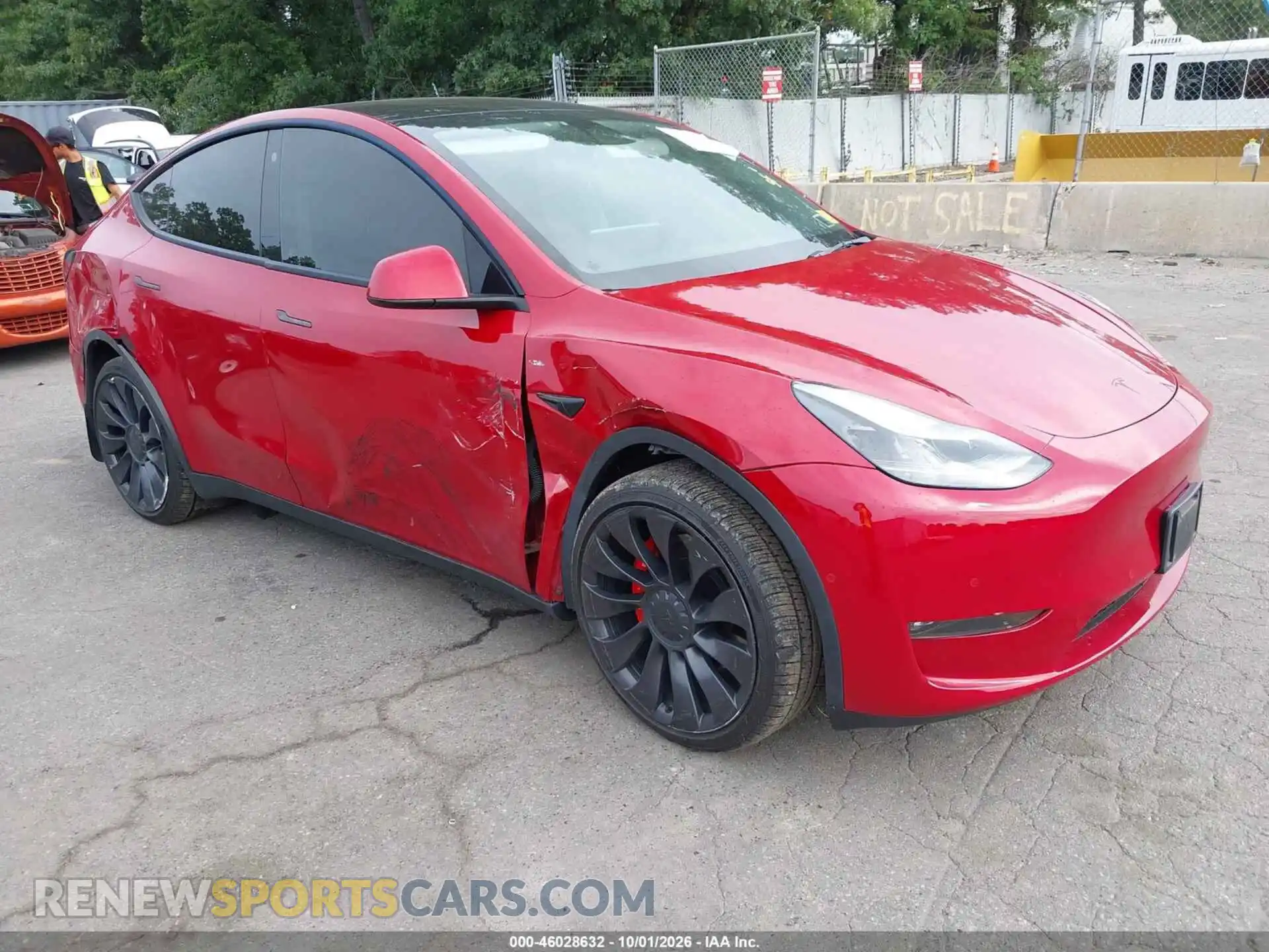 1 Photograph of a damaged car 7SAYGDEF2NF391117 TESLA MODEL Y 2022