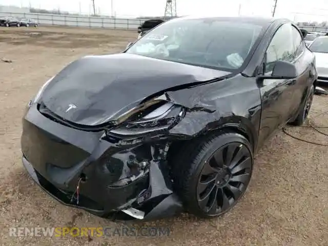 2 Photograph of a damaged car 7SAYGDEF5NF366325 TESLA MODEL Y 2022