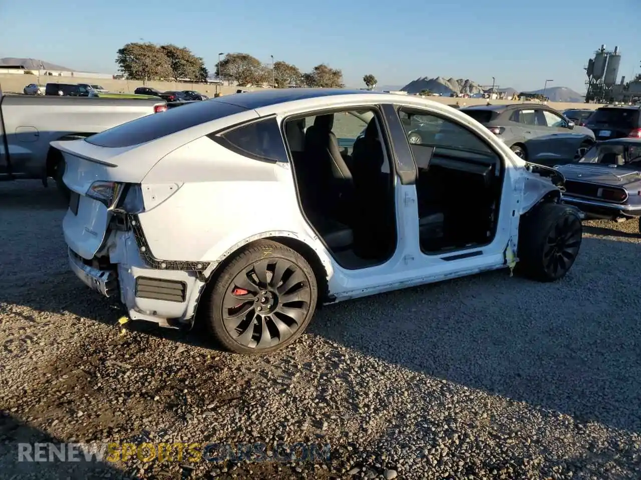 3 Фотография поврежденного автомобиля 7SAYGDEF5NF493186 TESLA MODEL Y 2022