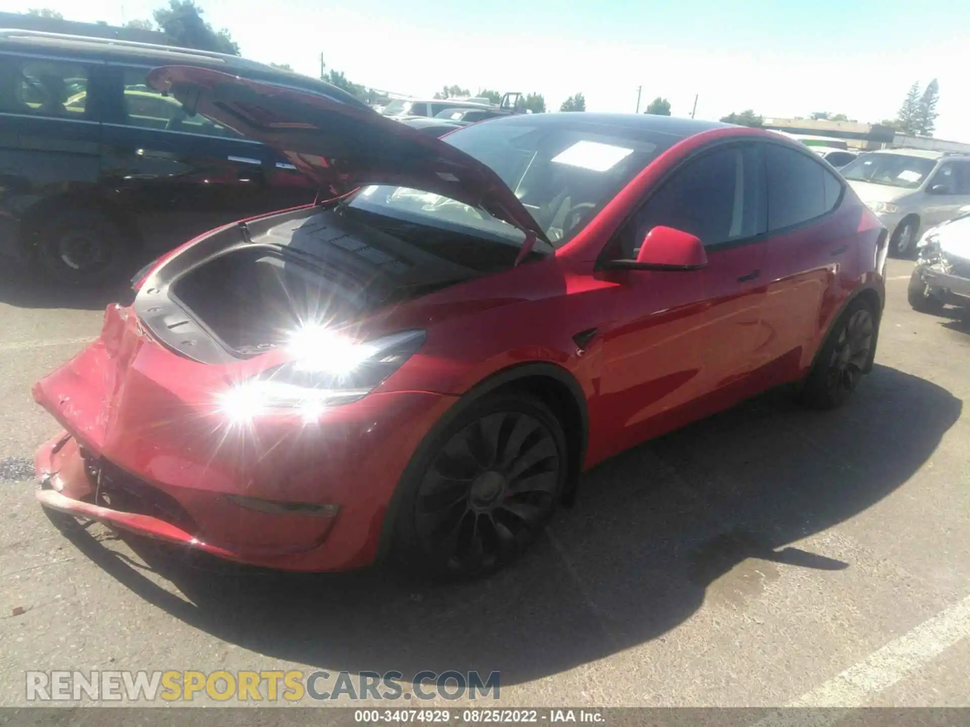 2 Photograph of a damaged car 7SAYGDEF6NF452551 TESLA MODEL Y 2022