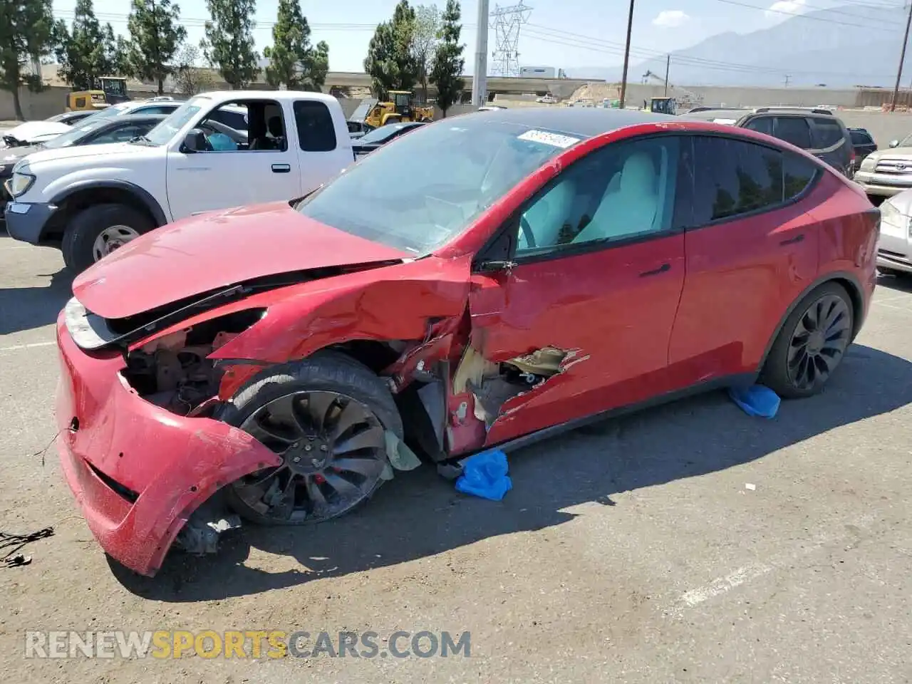 1 Photograph of a damaged car 7SAYGDEF7NF343659 TESLA MODEL Y 2022