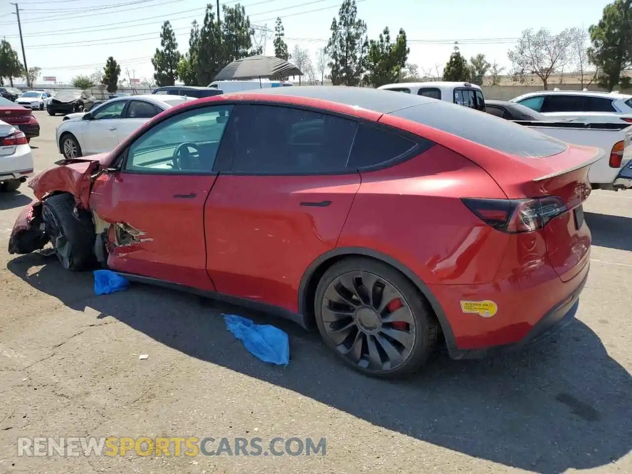 2 Photograph of a damaged car 7SAYGDEF7NF343659 TESLA MODEL Y 2022