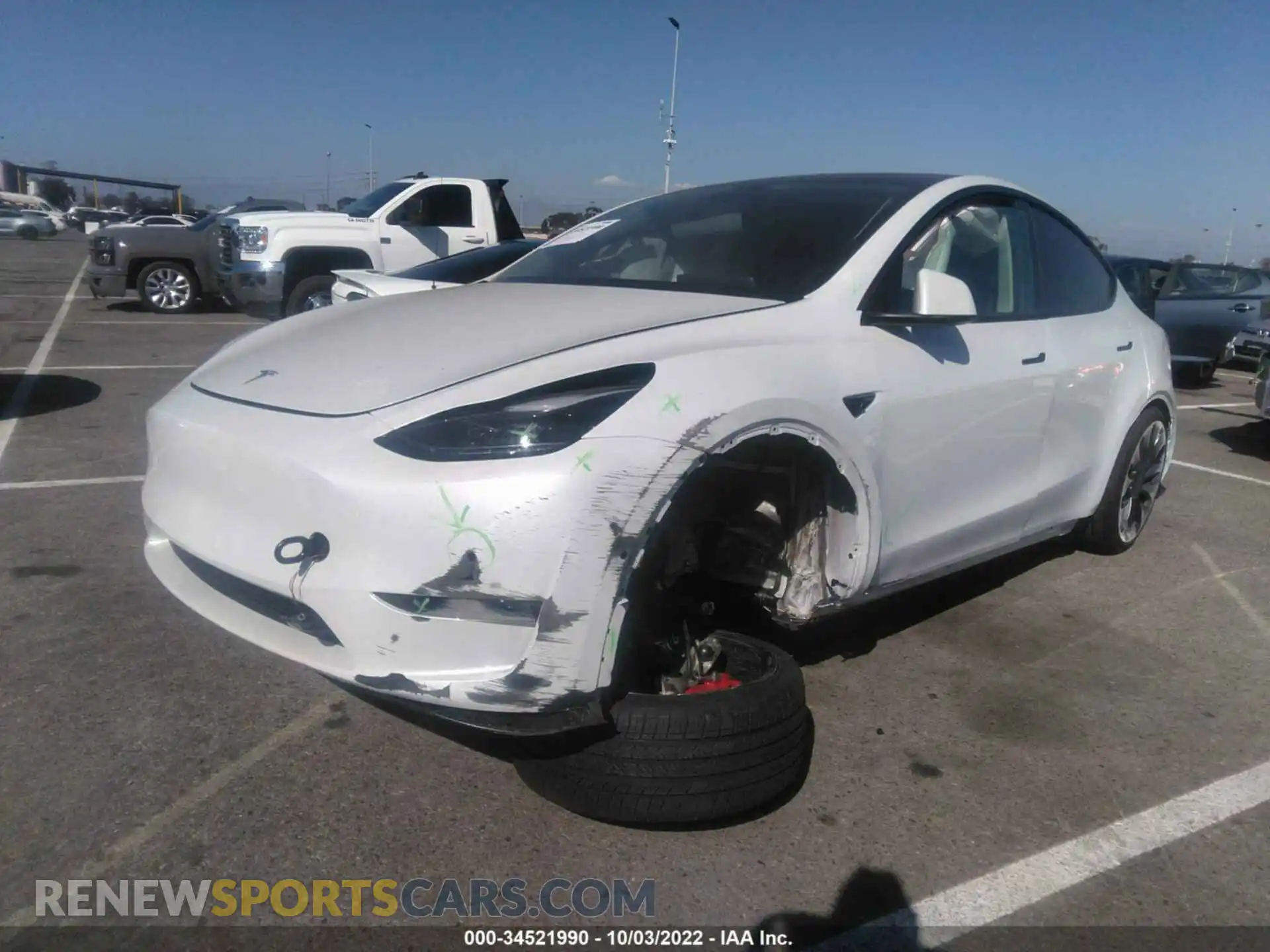2 fotografías del automóvil dañado 7SAYGDEF7NF489656 TESLA MODEL Y 2022