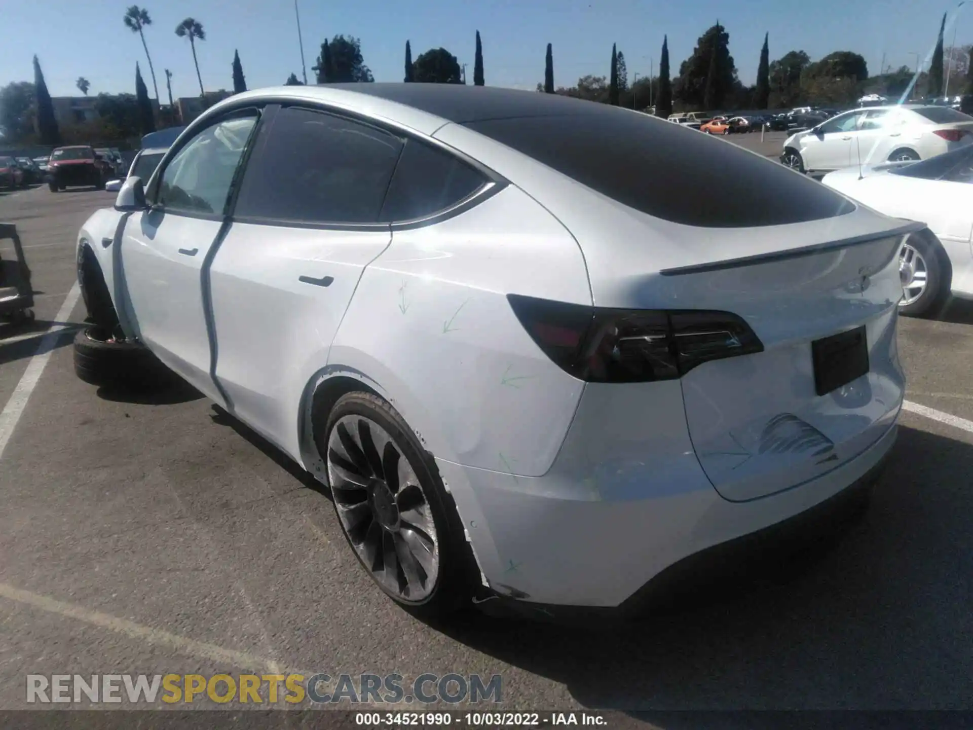 3 fotografías del automóvil dañado 7SAYGDEF7NF489656 TESLA MODEL Y 2022