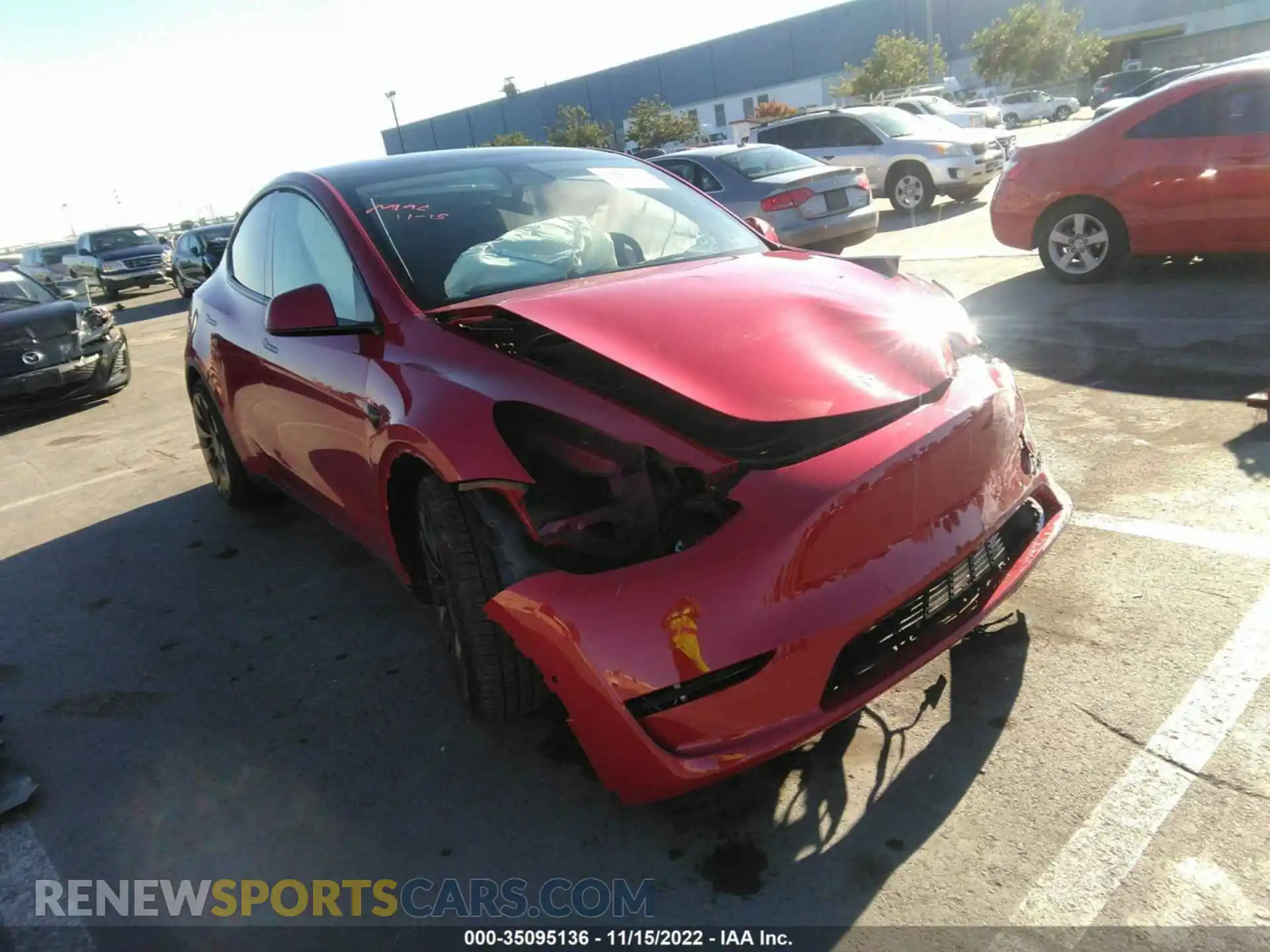 1 Photograph of a damaged car 7SAYGDEF9NF398307 TESLA MODEL Y 2022