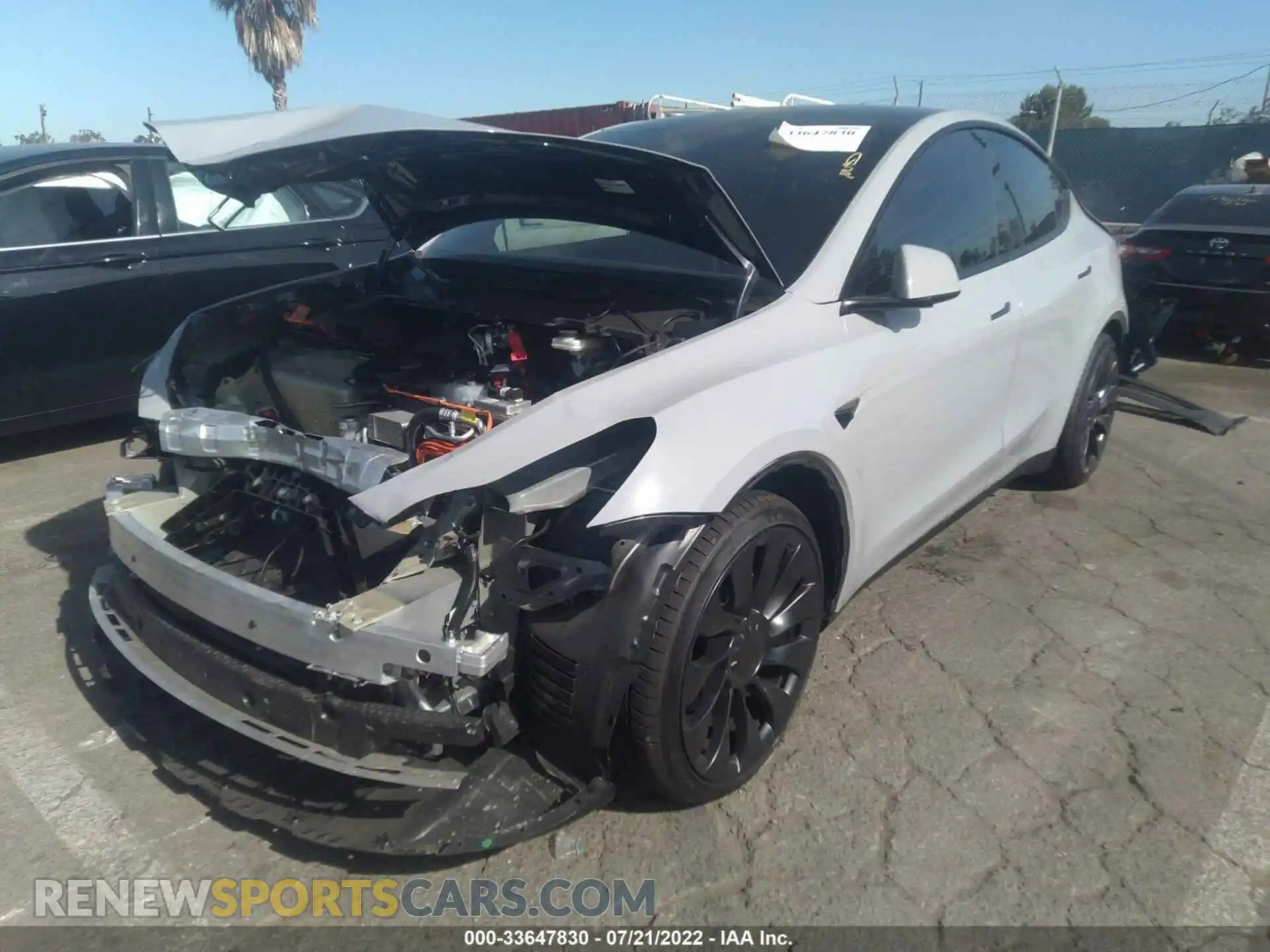 2 Photograph of a damaged car 7SAYGDEF9NF408432 TESLA MODEL Y 2022