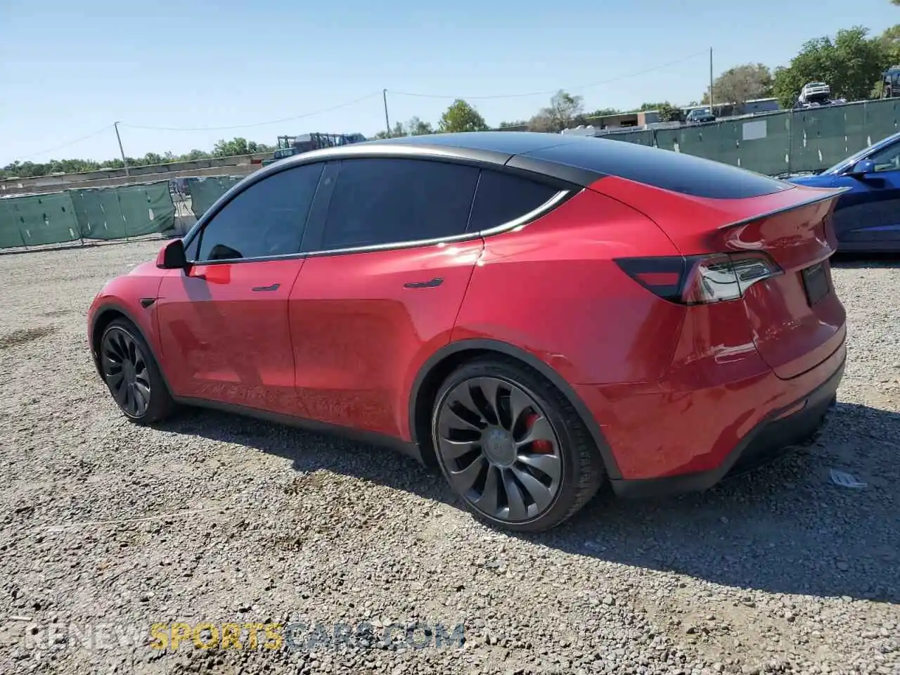2 Photograph of a damaged car 7SAYGDEF9NF452155 TESLA MODEL Y 2022