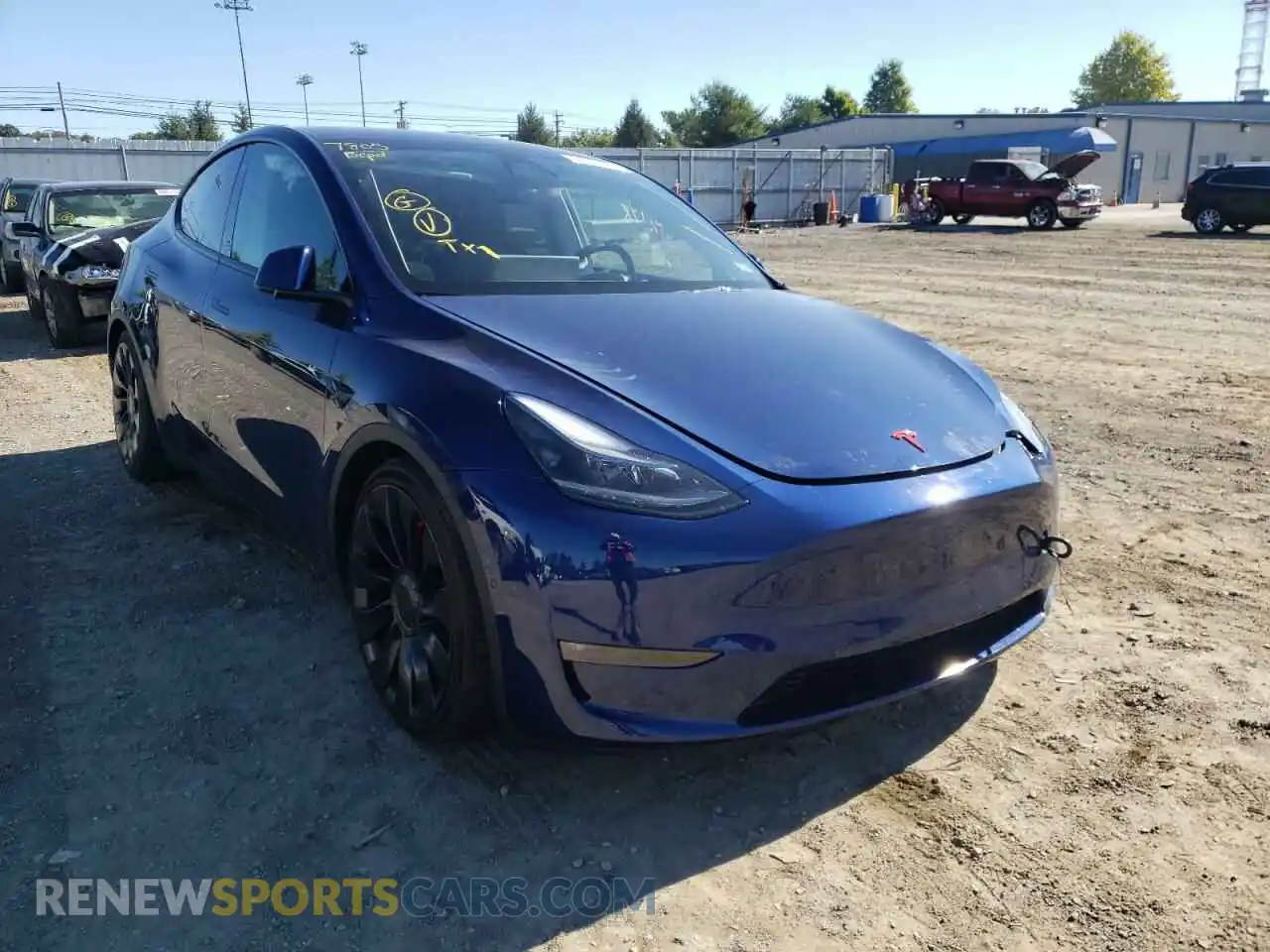 1 Photograph of a damaged car 7SAYGDEFXNF464881 TESLA MODEL Y 2022