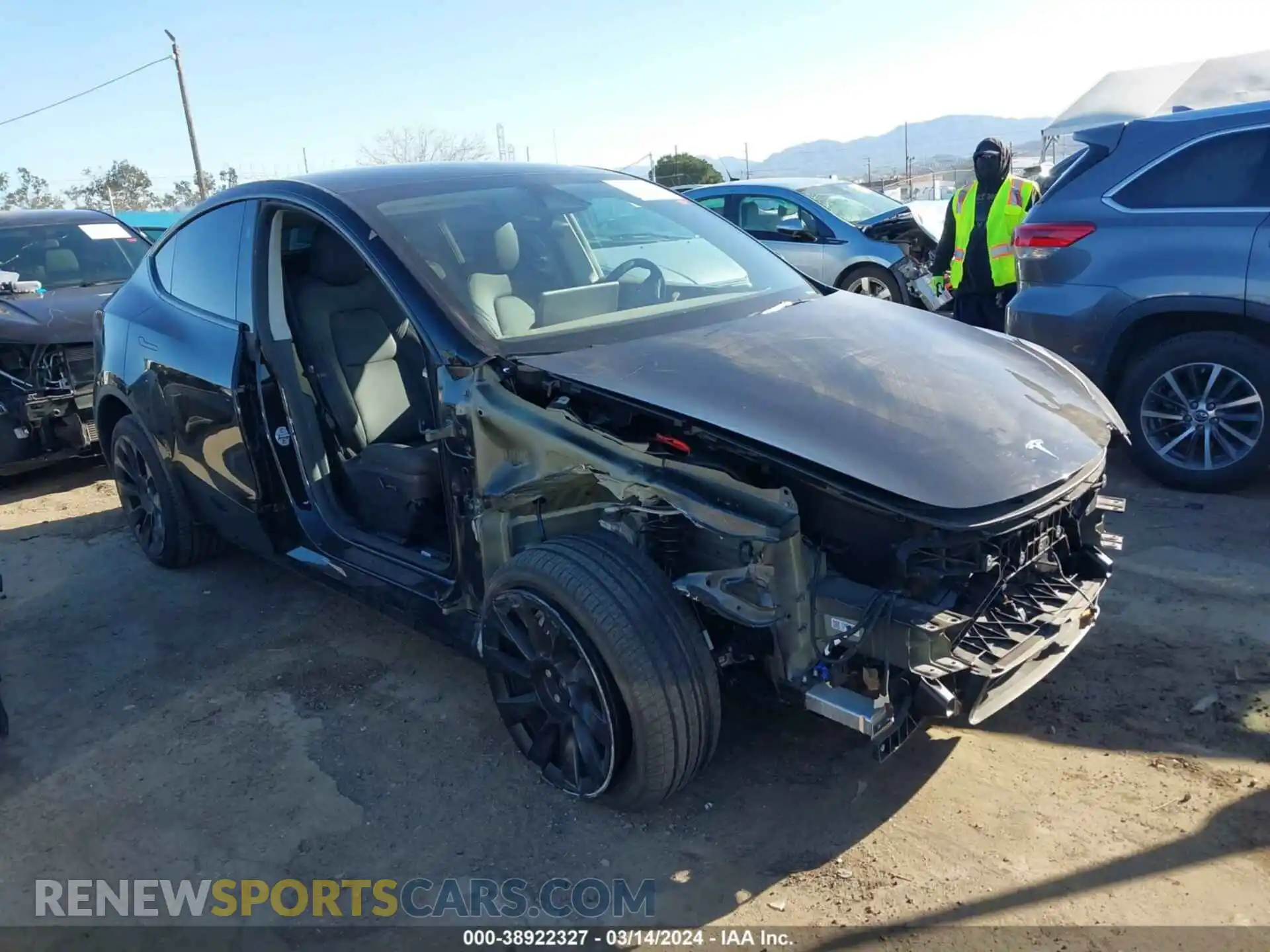 1 Photograph of a damaged car 7SAYGDEE1PA200357 TESLA MODEL Y 2023