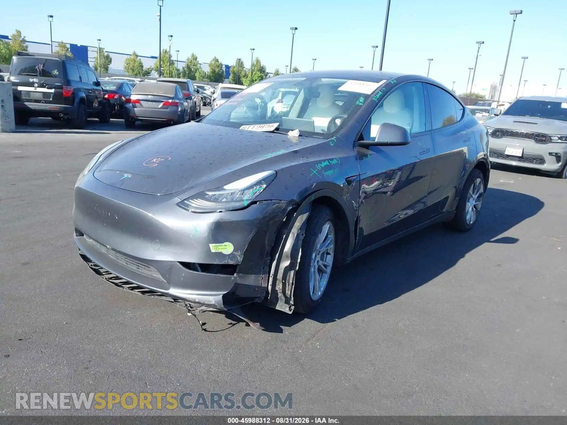 2 fotografías del automóvil dañado 7SAYGDEE9PA061871 TESLA MODEL Y 2023