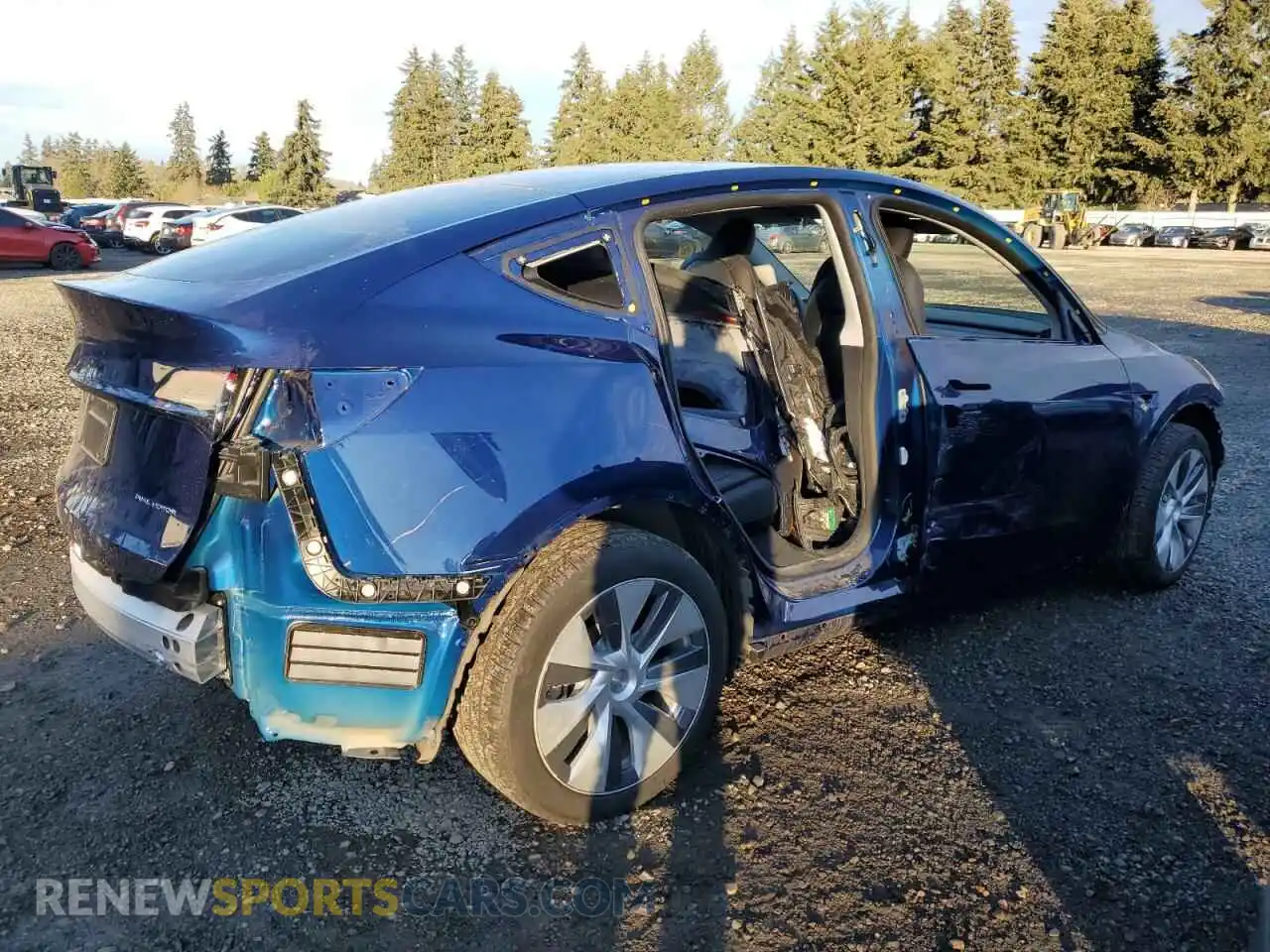 3 fotografías del automóvil dañado 7SAYGDEE9PA163297 TESLA MODEL Y 2023
