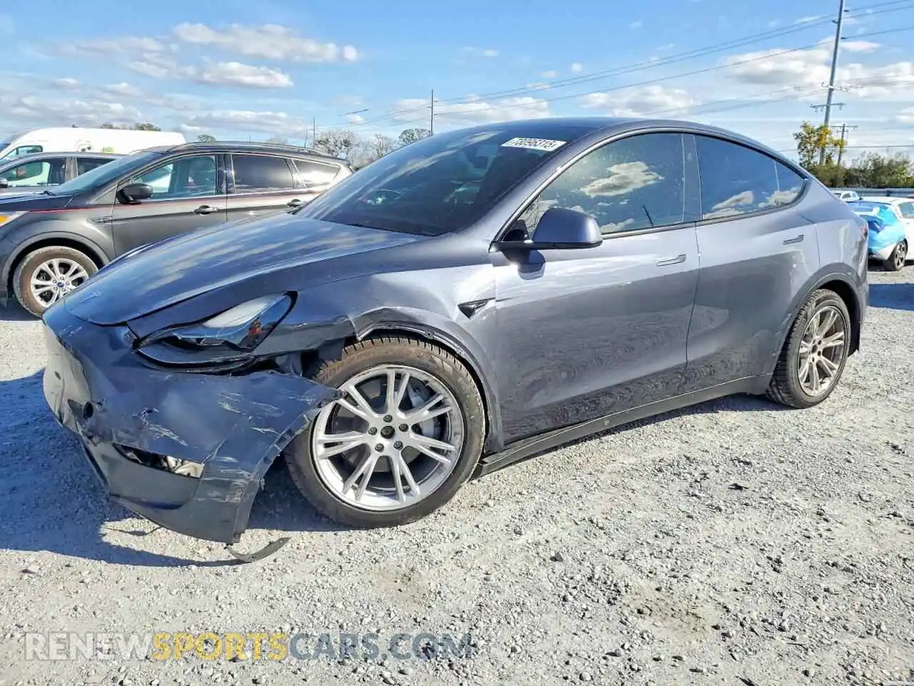 1 Photograph of a damaged car 7SAYGDEE5RA217424 TESLA MODEL Y 2024