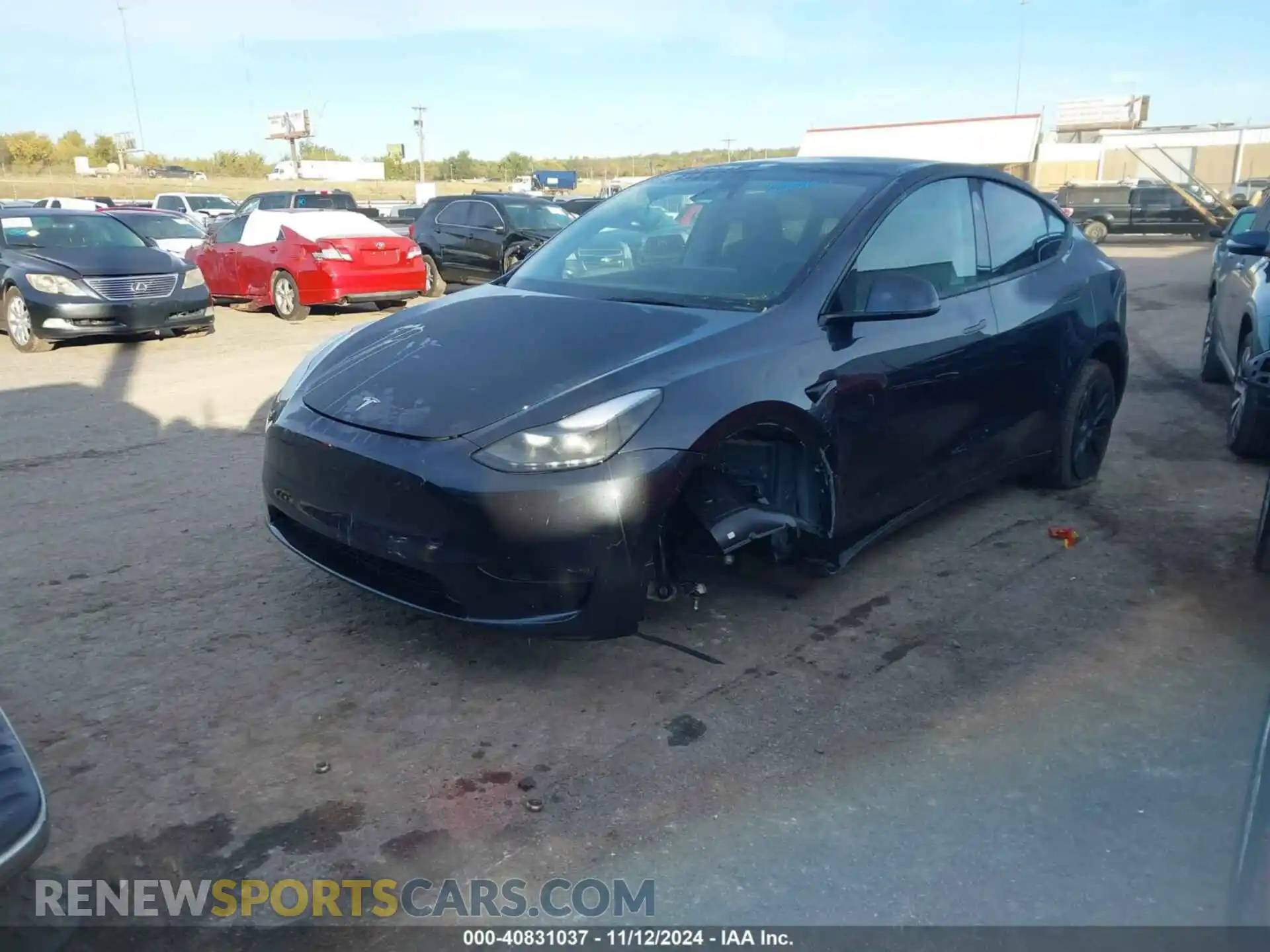2 fotografías del automóvil dañado 7SAYGDEE7RA323941 TESLA MODEL Y 2024