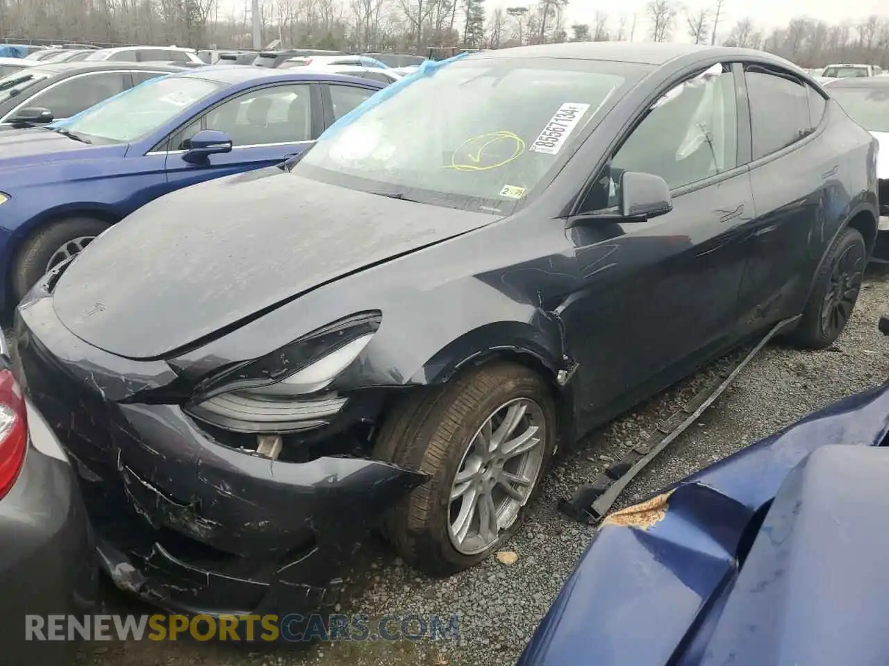 1 Photograph of a damaged car 7SAYGDEE9RA222948 TESLA MODEL Y 2024