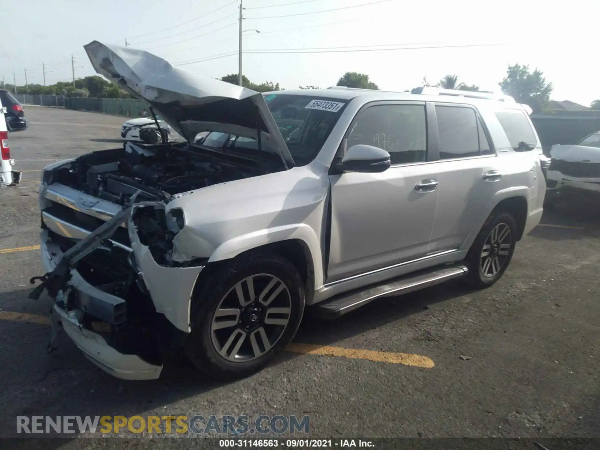 2 Photograph of a damaged car JTEDU5JRXM5244758 TOYOTA 4RUNNER 2021