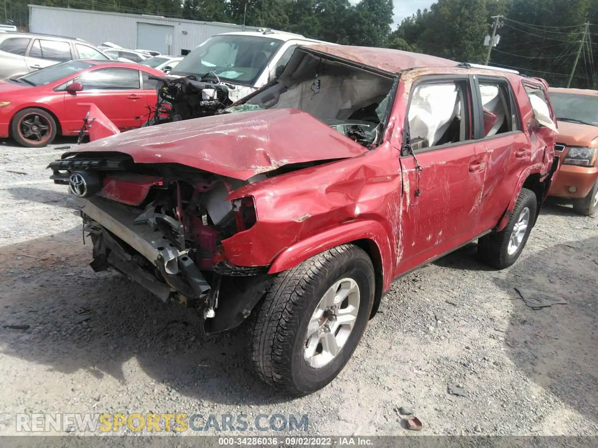 2 Photograph of a damaged car JTEEU5JRXM5236356 TOYOTA 4RUNNER 2021