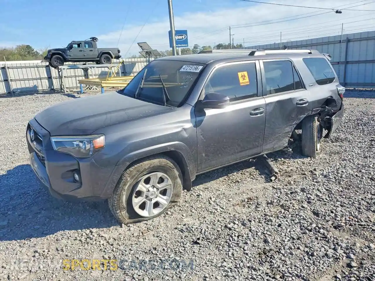 1 fotografías del automóvil dañado JTEFU5JR6M5245902 TOYOTA 4RUNNER 2021