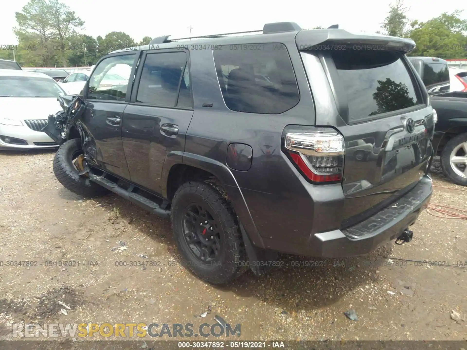 3 fotografías del automóvil dañado JTEFU5JRXM5237558 TOYOTA 4RUNNER 2021