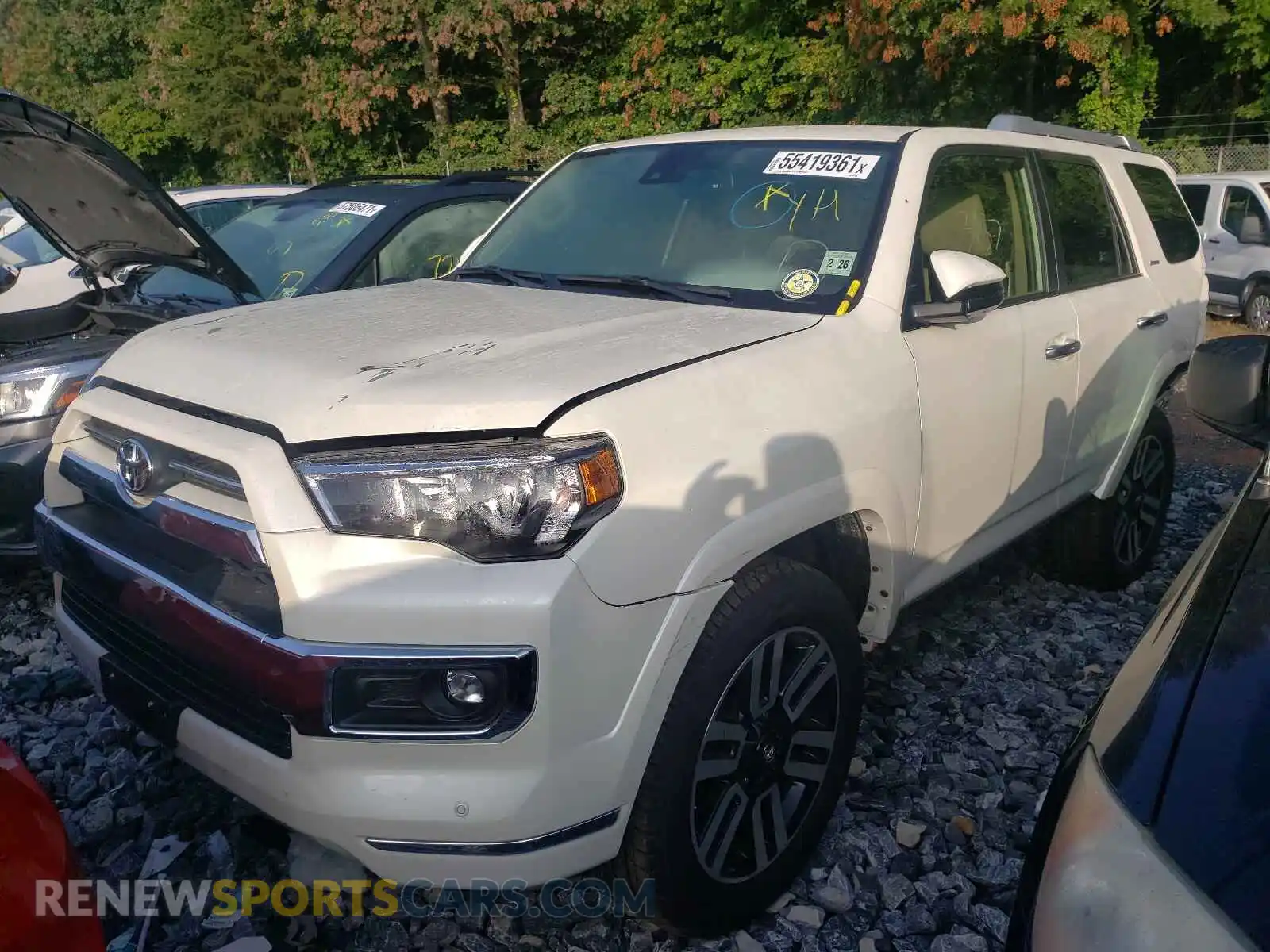 2 fotografías del automóvil dañado JTEKU5JR4M5887341 TOYOTA 4RUNNER 2021