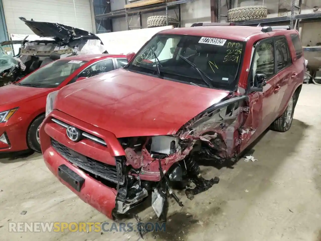 2 Photograph of a damaged car JTEMU5JR7M5855234 TOYOTA 4RUNNER 2021