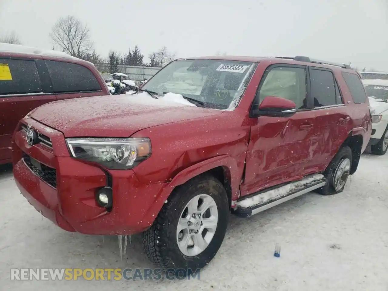 2 fotografías del automóvil dañado JTENU5JR5M5943218 TOYOTA 4RUNNER 2021
