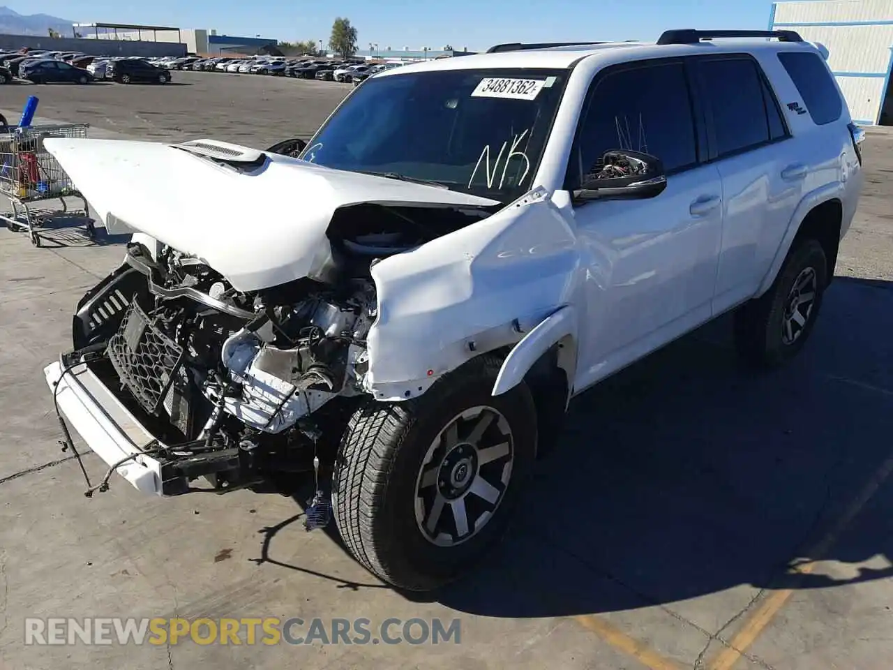 2 fotografías del automóvil dañado JTERU5JR8M5888488 TOYOTA 4RUNNER 2021