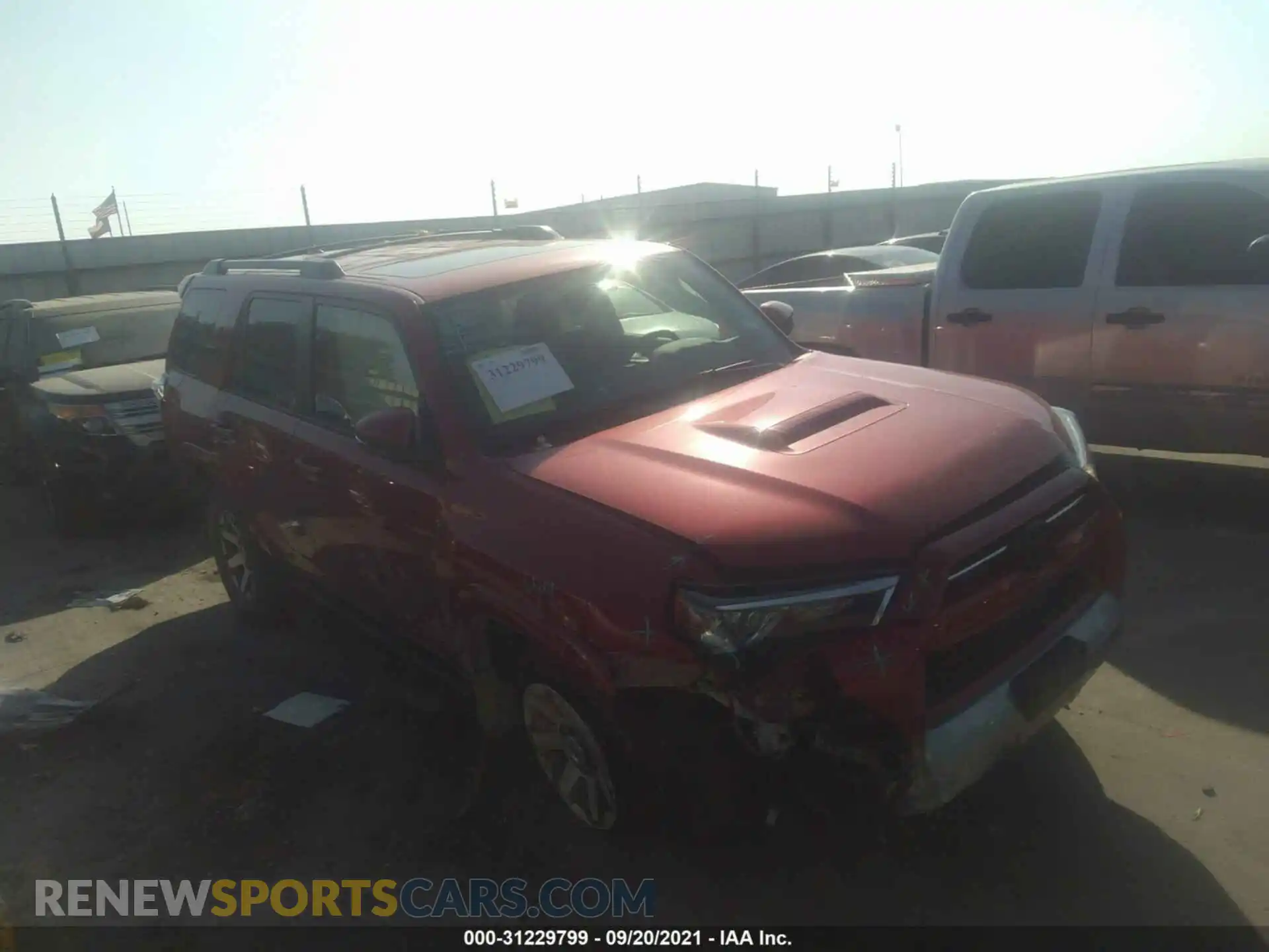 1 Photograph of a damaged car JTERU5JR9M5846170 TOYOTA 4RUNNER 2021