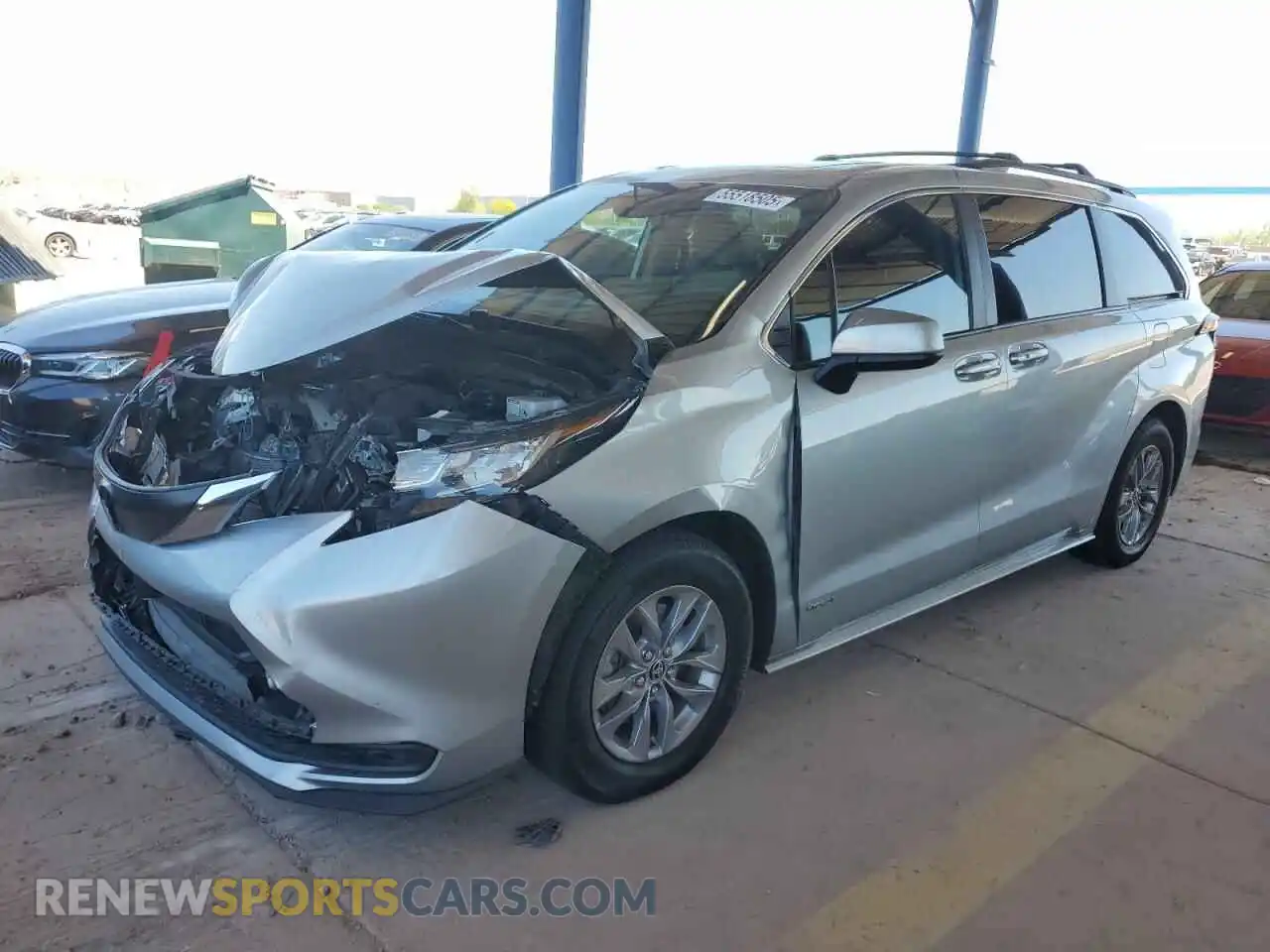 1 Photograph of a damaged car 5TDBRKEC3MS068342 TOYOTA All Models 2021