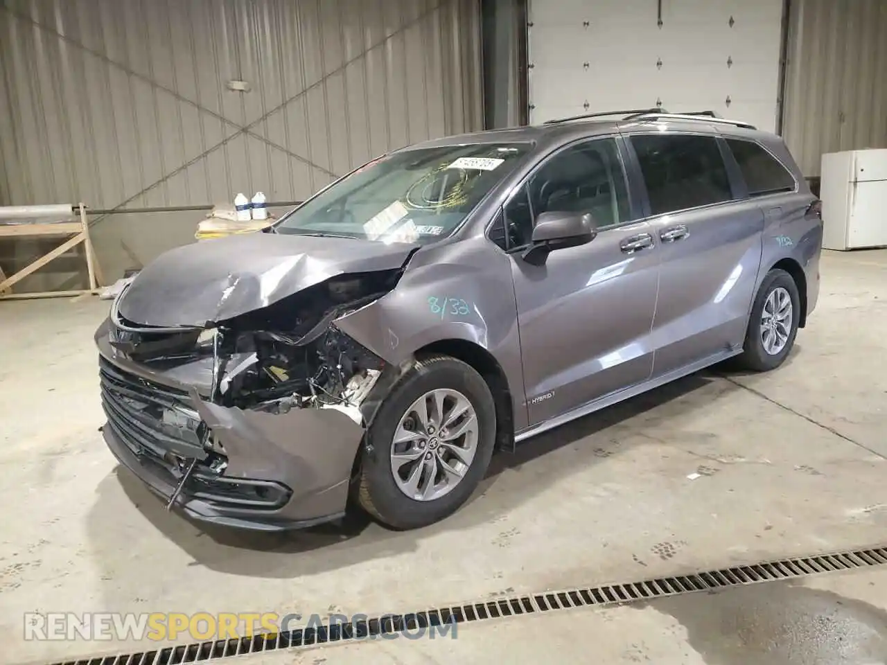 1 Photograph of a damaged car 5TDBRKEC8MS059247 TOYOTA All Models 2021