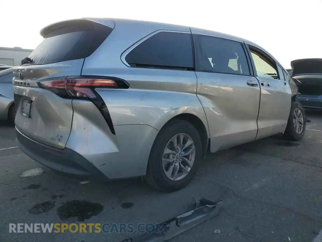 3 Photograph of a damaged car 5TDKRKEC0MS018224 TOYOTA All Models 2021